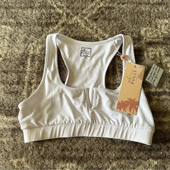 NWT Oh Polly Swim Batch A White Bikini Racerback Top - Picture 1 of 5